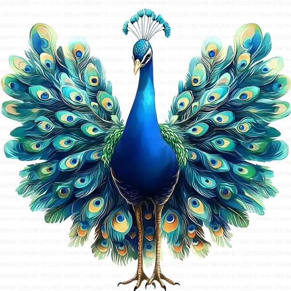 ClipartD42L_t9 Quirky Peacock Whimsical Bird Clipart Bundle Printable JPG Card Making Paper Craft Junk Journal Scrapbooking Digital Download