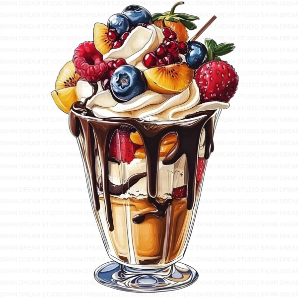 Ice Cream Dessert Sweet Treat Clipart Bundle Printable JPG Card Making Paper Craft Junk Journal Scrapbooking Digital Download