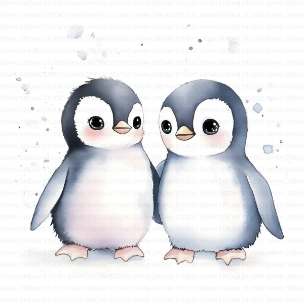 ClipartD8L_t3 Quirky Penguin Friend Cute Winter Clipart Bundle Printable JPG Card Making Paper Craft Junk Journal Scrapbooking Digital Download