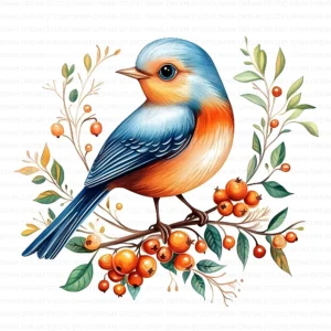 ClipartD9L_t2 Christmas Robin Bird Holiday Winter Clipart Bundle Printable JPG Card Making Paper Craft Junk Journal Scrapbooking Digital Download