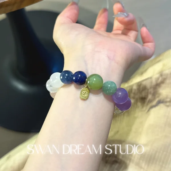 Cancer Crystal Bracelet | Rose Quartz Blue Moonstone Citrine | Emotional Healing Security & Abundance Energy