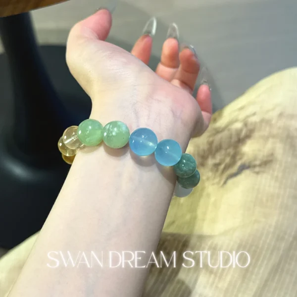 Virgo Crystal Bracelet | Aquamarine Citrine Blue Moonstone | Clarity Calm Focus & Emotional Balance