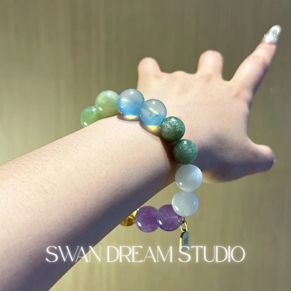 Virgo Crystal Bracelet | Aquamarine Citrine Blue Moonstone | Clarity Calm Focus & Emotional Balance