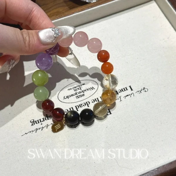 Scorpio Crystal Bracelet | Garnet Gold Sheen Obsidian Amethyst Citrine | Strength Transformation Inner Balance