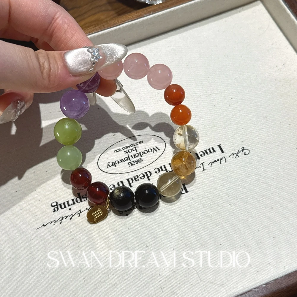 Scorpio Crystal Bracelet | Garnet Gold Sheen Obsidian Amethyst Citrine | Strength Transformation Inner Balance