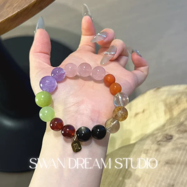 Scorpio Crystal Bracelet | Garnet Gold Sheen Obsidian Amethyst Citrine | Strength Transformation Inner Balance
