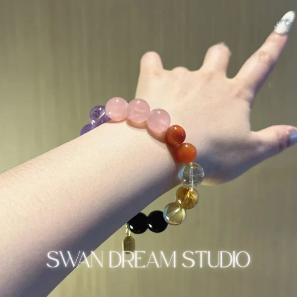 Scorpio Crystal Bracelet | Garnet Gold Sheen Obsidian Amethyst Citrine | Strength Transformation Inner Balance