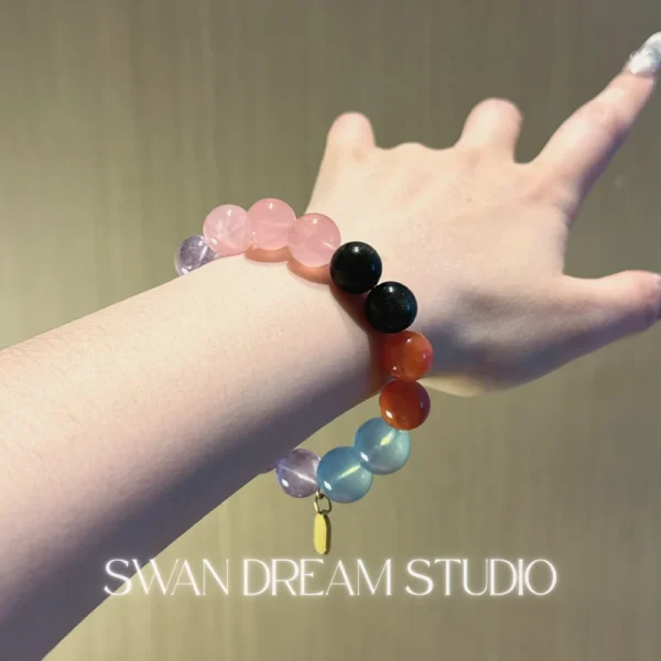 Libra Crystal Bracelet | Aquamarine Lavender Amethyst Strawberry Quartz | Balance Clarity Emotional Harmony Confidence