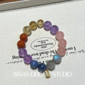 1619_1 Aries Energy Crystal Beaded Bracelet — Ignite Focused Fire & Calm Inner Storm