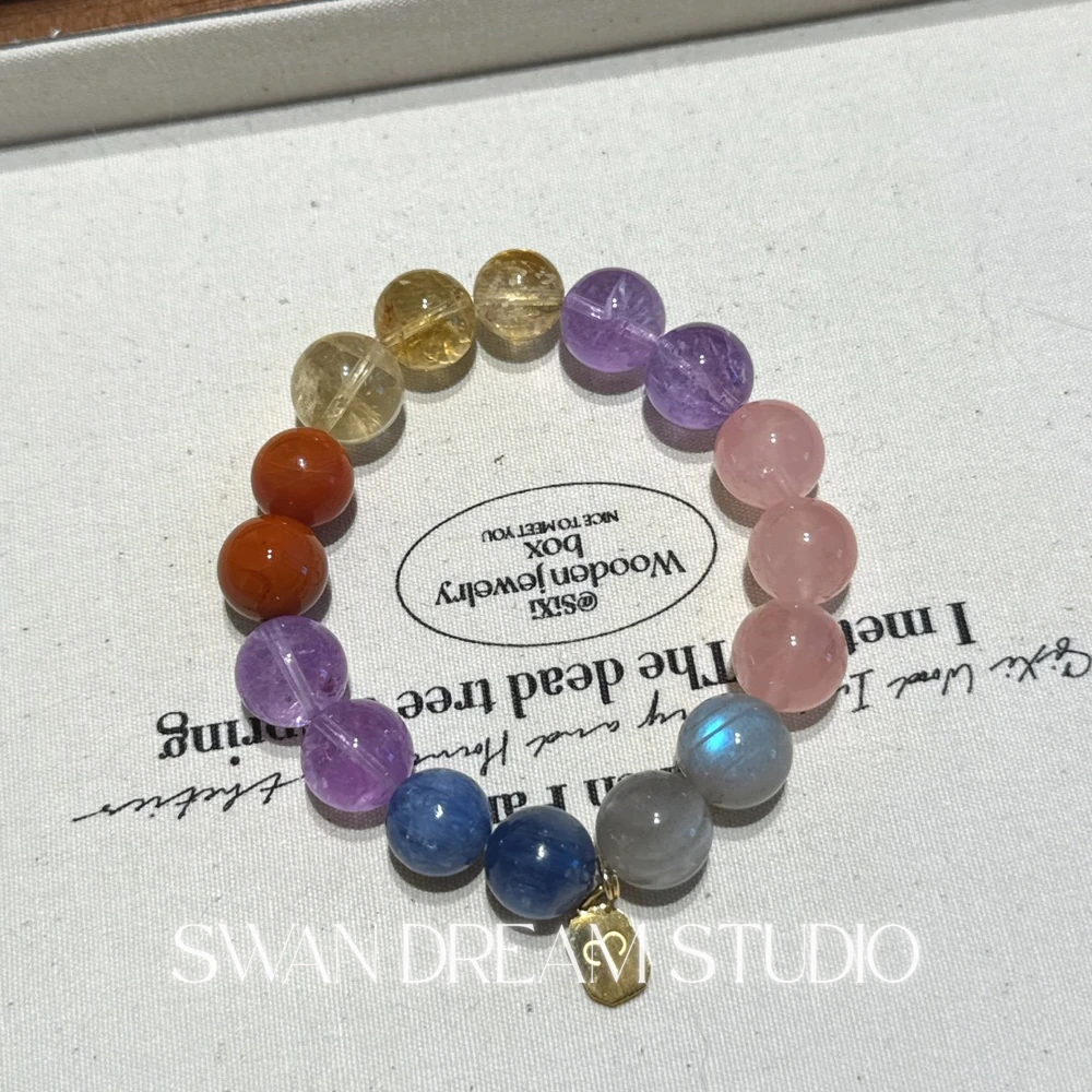 1619_1 Aries Energy Crystal Beaded Bracelet — Ignite Focused Fire & Calm Inner Storm