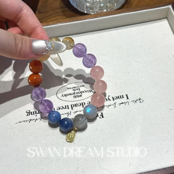 1619_2 Aries Energy Crystal Beaded Bracelet — Ignite Focused Fire & Calm Inner Storm