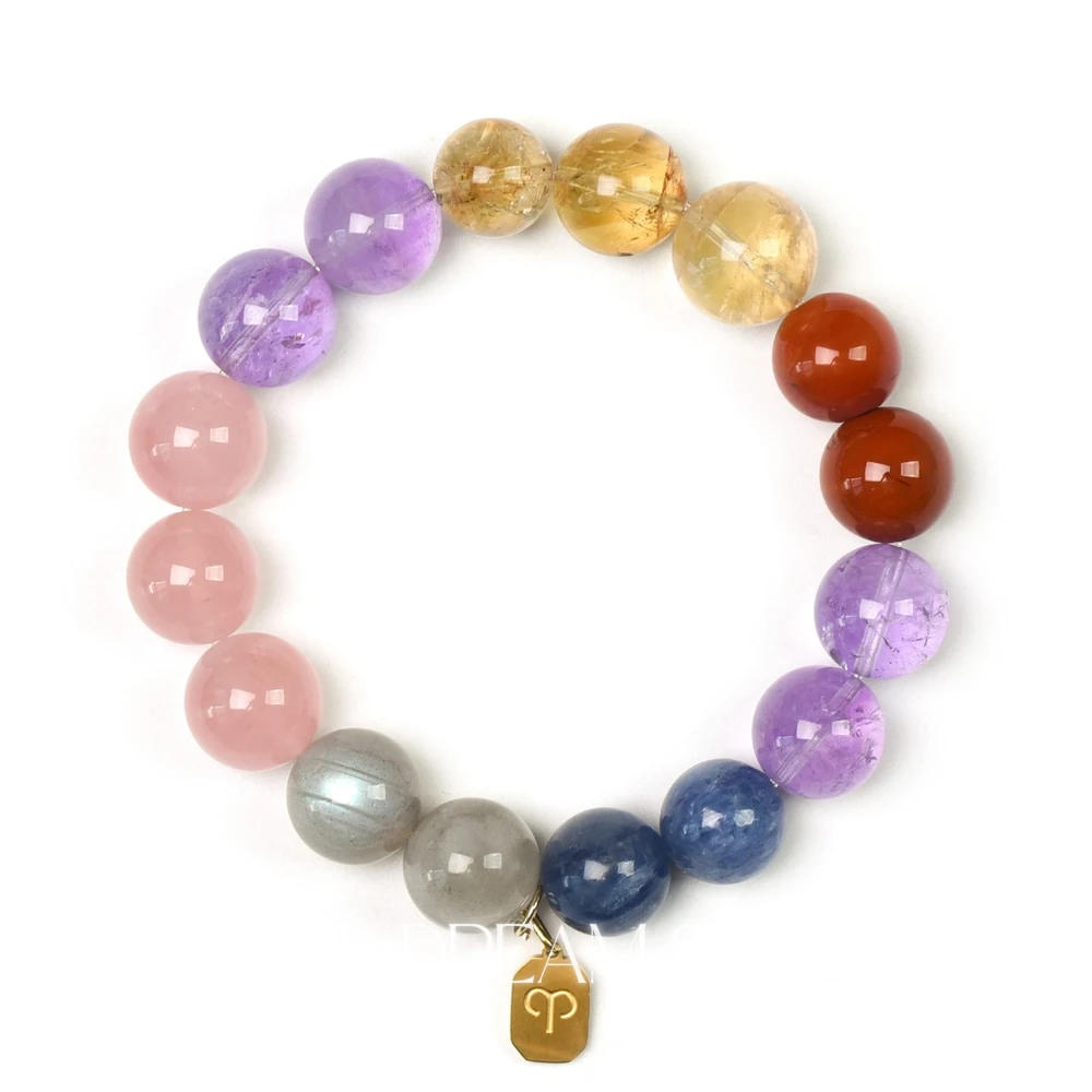1619_7 Aries Energy Crystal Beaded Bracelet — Ignite Focused Fire & Calm Inner Storm