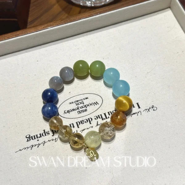 1620_1 Leo Zodiac Crystal Bracelet | Strength, Confidence & Wealth Energy